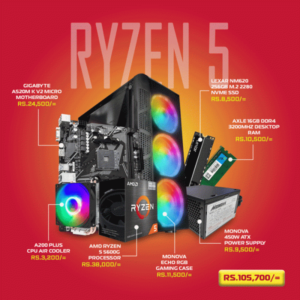 RYZEN 5 5600G Budget PC Build - Sri lanka.png