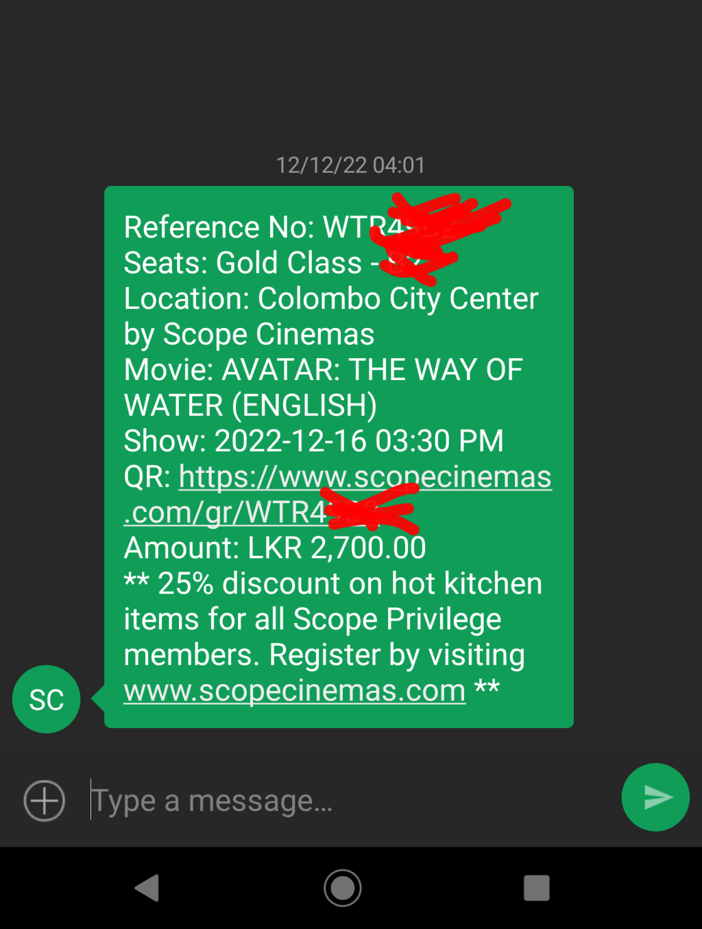16 වෙනිදා Avatar 2 premier එකට යන උන් ඉන්නවද? මම Scope Gold - CCC 3 ...