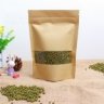100Pcs Resealable Kraft Paper Ziplock Bags Stand With Transparent Window 8 X 12" Inches