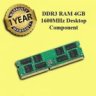 DDR3 RAM 4GB 1600MHz Desktop PC