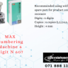 MAX Numbering Machine 6 Digit N 607